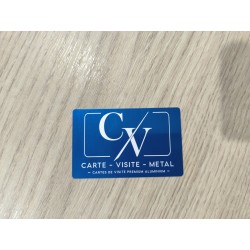 Carte de Visite Métal Bleu Clair Premium