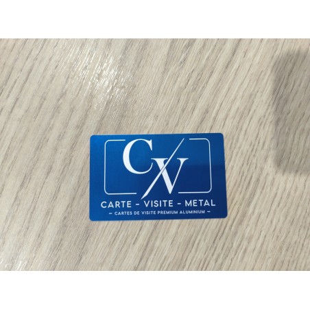 Carte de Visite Métal Bleu Clair Premium