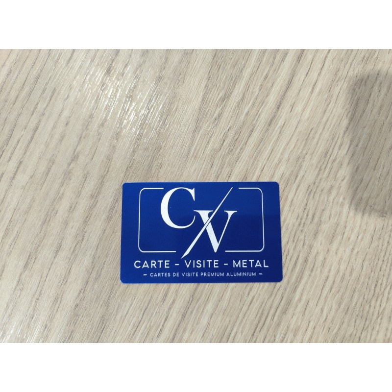 Carte de Visite Métal Bleu Foncé Premium