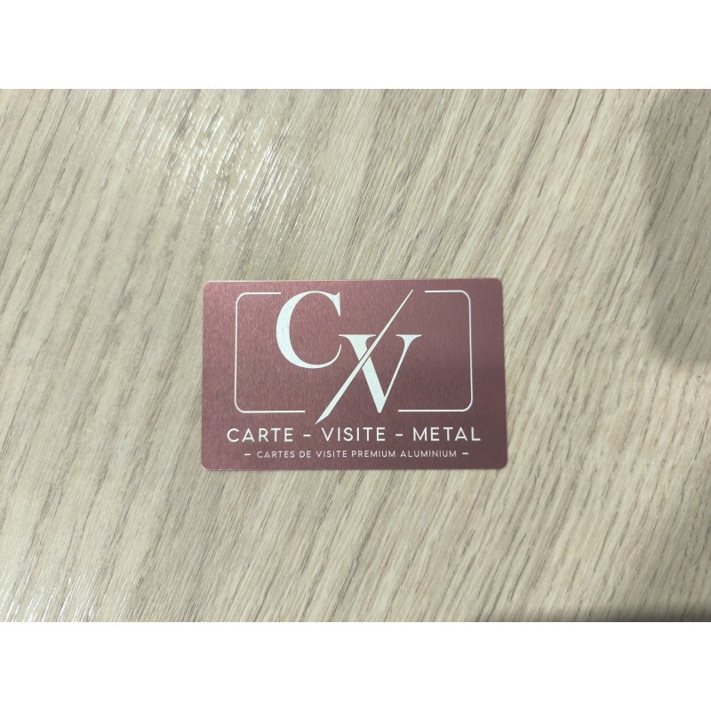 Carte de Visite Métal Rose Pâle Premium