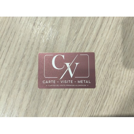Carte de Visite Métal Rose Pâle Premium