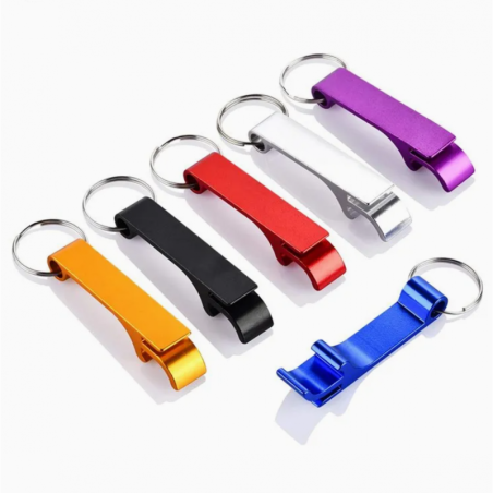 Porte-clés décapsuleur aluminium Cadeau publicitaire - Gravure laser