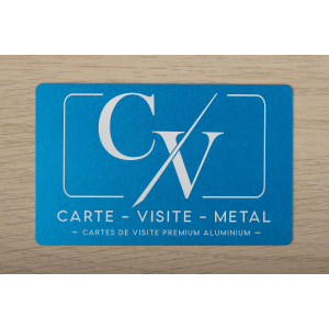 Carte de Visite Métal Bleu Clair Premium