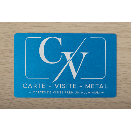 Carte de Visite Métal Bleu Clair Premium