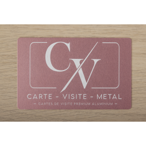 Carte de Visite Métal Rose Pâle Premium