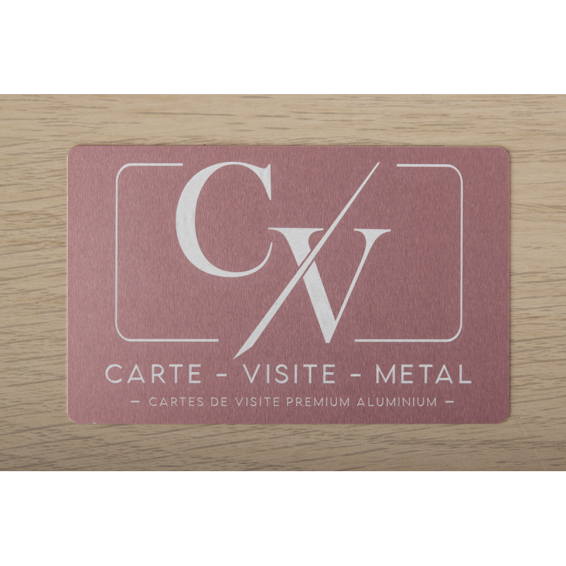 Carte de Visite Métal Rose Pâle Premium