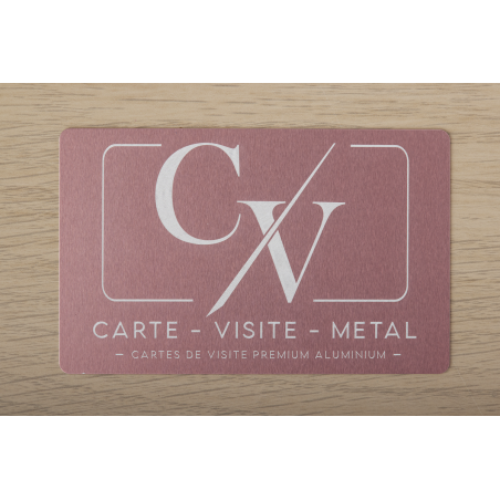 Carte de Visite Métal Rose Pâle Premium